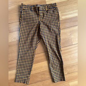 Old Navy Pixie Ankle mustard and navy Houndstooth Pants size 10 women’s